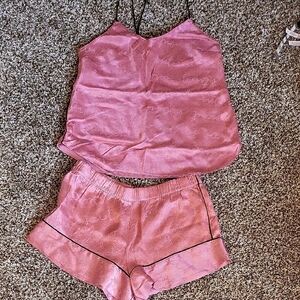 Victoria's Secret Pink Pajama Set with Sweetheart Neckline